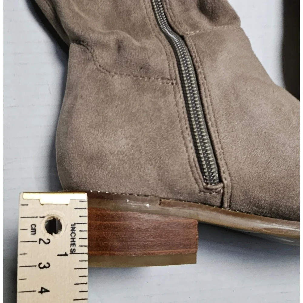 Franco Sarto Bailey Taupe Faux‎ Suede Over The Knee Boots Low Block Heel Size 5M